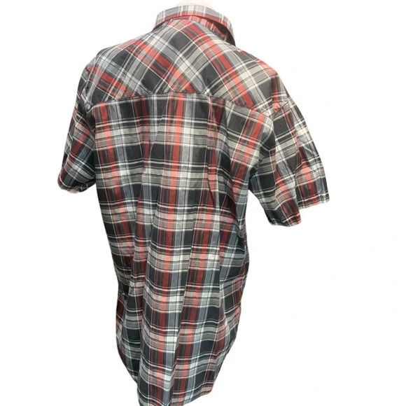 RUSTY men's size large red and black shirt sleeve button up shirt - Picture 2 of 5